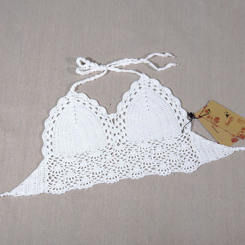 Crochet backless crochet bikini bra, beach swimsuit, yoga sports bra, swimwear top